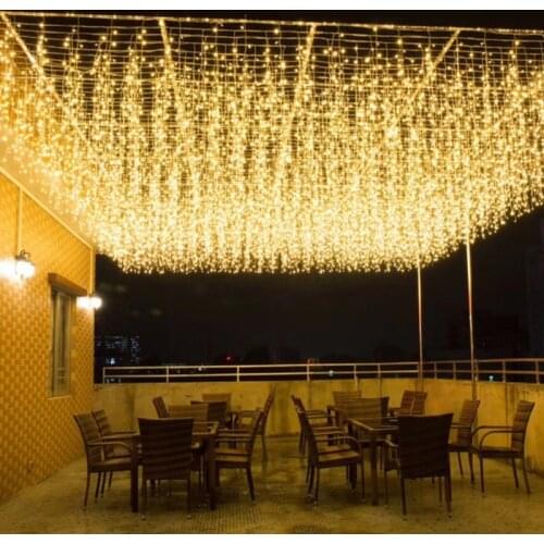 Christmas Light Waterproof Outdoor Garland Droop 0.4-0.6m Wave 96 LED Curtain Icicle String Lights Garden Mall Eaves Decoration