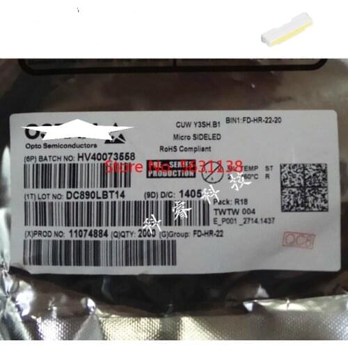 10pcs CUWY3SH.B1-DEGF-GSRR-1 CUW Y3SH.B1 3511 white side emitting LED 0.06W 6.5LM-10LM 20mA 3v 155 lm/W 2725mcd Emitting Diode