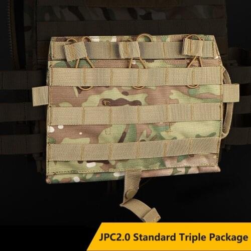 Tactical Triple Magazine Pouch M4 5.56 Vest Molle Front Plate Panel Flap Detatchable 1000D Nylon Mag Bag Hunting Accessories