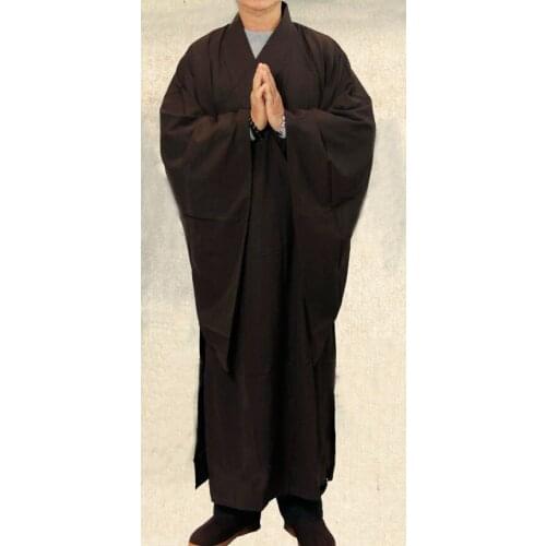 UNISEXbuddhist monks longrobe Buddhism suits Layabbot garment meditation uniforms clothes kung fugown martial arts coffeehaiqing