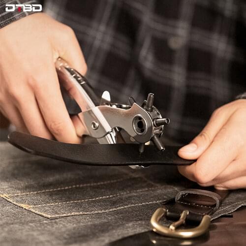 DTBD Leather Belt Revolving Puncher Eyelet Hole Hand Plier Craft Tools Strap Machine Sewing Puncher DIY Hand Tools Multi-Size