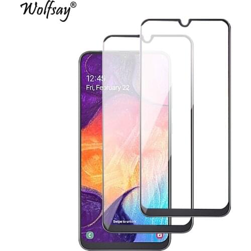 2PCS For Tempered Glass Samsung Galaxy A50 Screen Protector Glass For Samsung A50 A30 Full Glue Glue Film For Samsung Galaxy A50