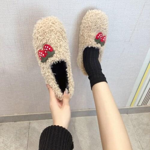 Womens Shoes Cow Suede Winter Female Warm Fur Moccasins Flat Shoes Women Loafers Fashionable Flat Shoes Zapatos Mujer W36-91
