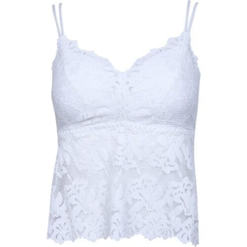 Women Strap Beautiful Back Lace Wrapped Chest Slightly Chest Bottoming Inner Shoulder Strap Cross Tanks YIUN1