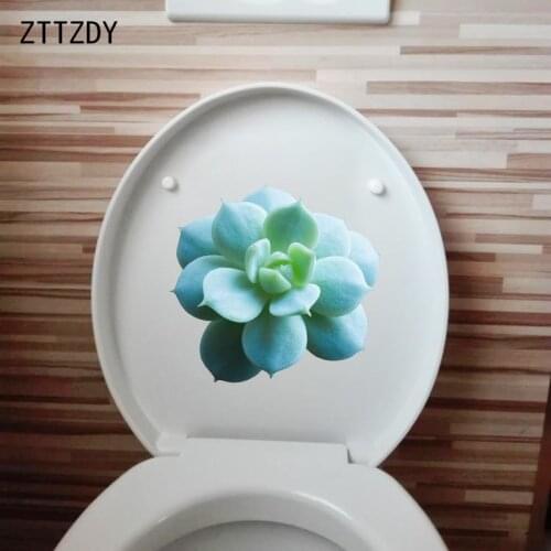 ZTTZDY 24.6×23.6CM Green Succulents Modern Fashion Toilet Stickers Home Living Room Wall Decor T6-0070