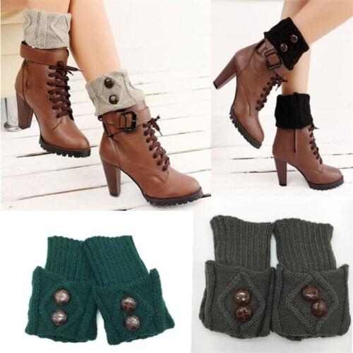 1 Pair Women Crochet Boot Cuffs Knit Toppers Boot Socks Winter Leg Warmers Calcetines Mujer
