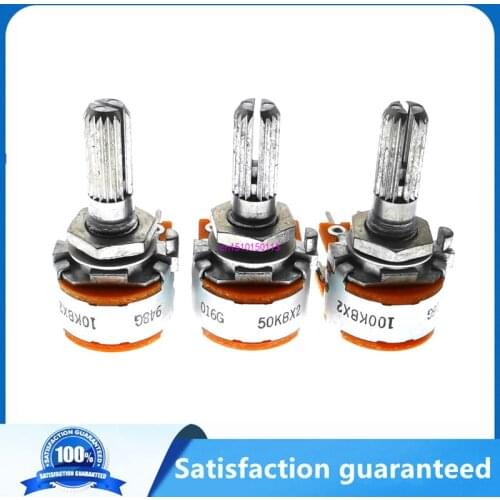 1PCS Japan ALPS RK163-20MM 10K 50K 100K audio amplifier amp volume Rotary Potentiometer 16-type 10KBX2 50KBX2 100KBX2 DIY HIFI
