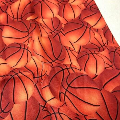 100% Plain Cotton Brown Basketball Printed Fabric Sports Fabric Patchwork Dress Cloth Ornament