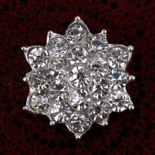 120pcs/lot 18mm Clear Crystal Flatback Buttons for Kids Girls Hair Accessories Acrylic Supply Wholesale Rhinestone button center