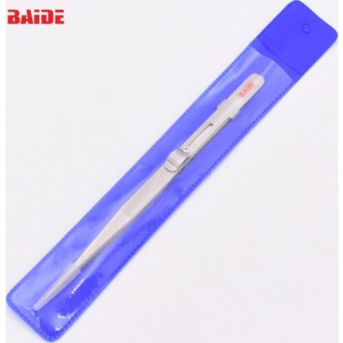 165mm Adjustable Tweezers Anti-static Stainless Steel Tweezers Straight Pointed Tip Slide lock Hold Tightly 30pcs