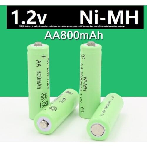 2pcs Free shipping AA 800mAh 1.2 V Quanlity Rechargeable Battery AA NI-mh 1.2V Rechargeable 2A Battery Baterias Bateria AA aa