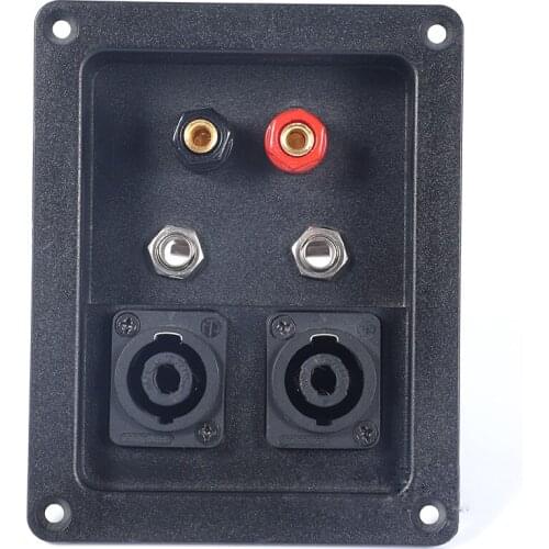 2pcs/lot Six bit speaker junction box connectors Double card sockets Double 6.5mm binding posts New ABS material