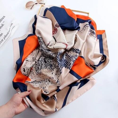 2021 Boutique Fashion Silk Square Scarf 90* 90cm Neck, Hair, Tie, Band, Bag, Warp, Soft Scarf, Scarf, Lady Scarf