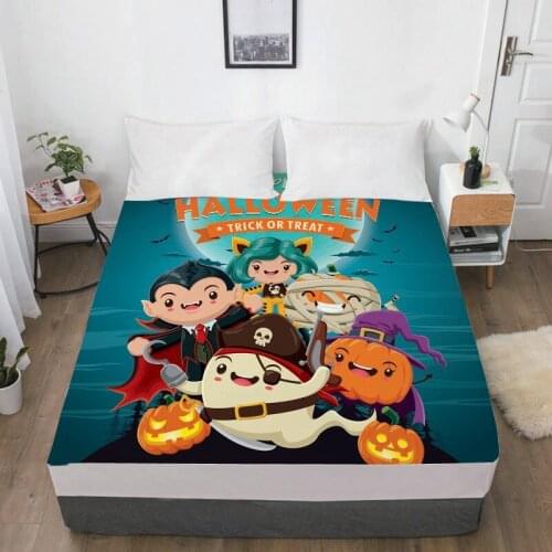 3D halloween Bed Sheets With Elastic Queen/King/Custom,Fitted Sheet for Kids/baby/children,ghost Mattress Cover 150/160x200cm