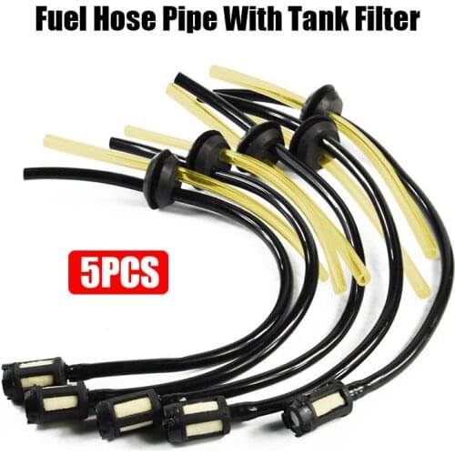 5pcsFilter Oil Pipe Chain Saw Accessories Lawn Mower Grass Trimmer Fuel Tank Filter Universal Oil Pipe Fuelhose For 139/140/GX35