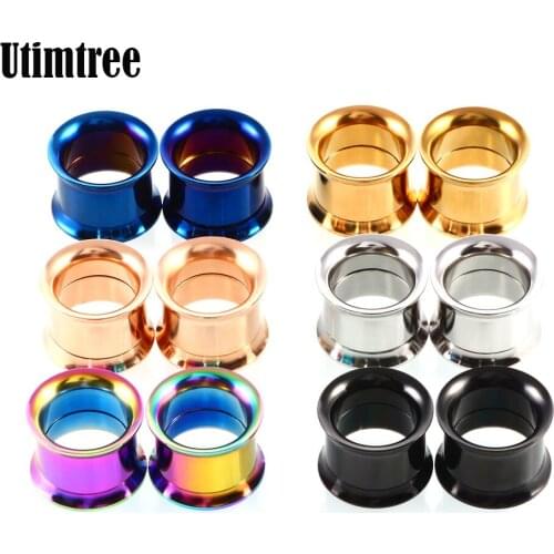 Utimtree Punk Hip Hop Stainless Steel Ear Plugs Screw Flesh Tunnel Ear Gagues Body Jewelry Stretching Earring Expander Piercing