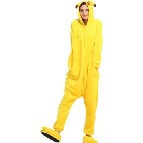 Brand Adult Animal Pajamas Sets Cartoon Sleepwear Cosplay Zipper Women Winter Flannel Rabbit Panda Bat Wolf Halloween Costume