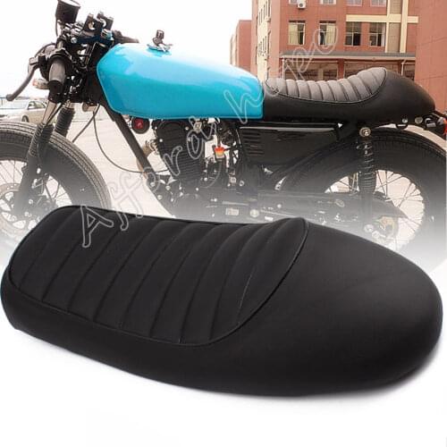Black Old School Retro Vintage Saddle Motorcycle Hump Racer Seat Cushion Universal Fit For Honda CL100 Yamaha Suzuki Kawasaki