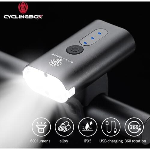 Bicycle Headlight 360° Rotating Bracket USB Charging 1500mAh Switchable Far/Near Light LED Bicycle Flashlight Riding Equipment