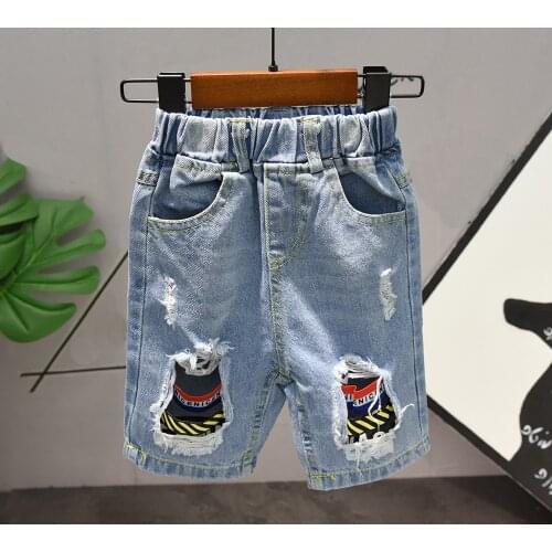 Children Denim Shorts 2019 Summer New Boys Jeans Shorts with Hole Denim Shorts Vintageretro Baby Toddler Pants 2-6years