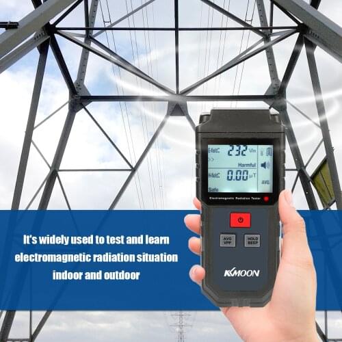 KKmoon Radiation Detector Handheld Digital LCD Electromagnetic Radiation Tester Electric Field Magnetic Field Dosimeter Detector