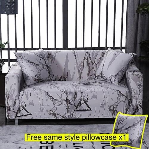 Marble Pattern Sofa Cover Elastic Sectional Sofa Covers for Living Room Couch Cover Home Furniture Decoration 1/2/3/4 Seaters