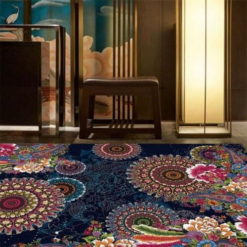 European Style Retro Elegant Big Carpets Coffee Table Floor Mat/Rug Hallway Decor Large Flowers Carpet Area Home Rugs Custom 3D