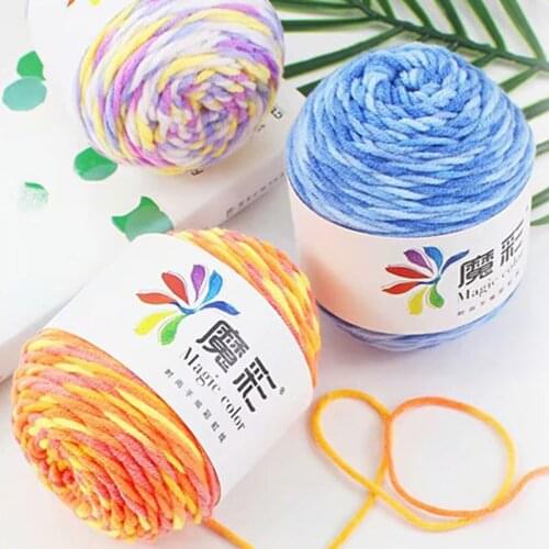 5 Strands Of Rainbow Cotton Crochet Diy Sweater Scarf Line Cotton Wool Thread Home Yarn Hand Knitting Wool Yarn For DIY Sweater