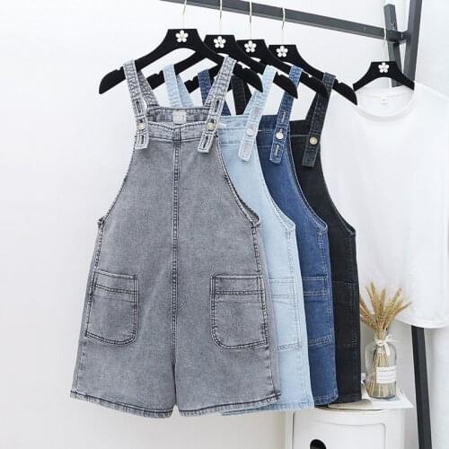 2020 Summer Jeans Overalls Short Denim Jumpsuit Women Casual Pocket Plus Size 5XL Overalls Shorts Rompers Female Playsuits