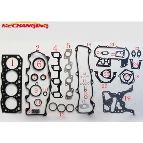 3L For TOYOTA HILUX II Pickup DYNA 150 2.8 Enging Rebuilding kits Metal Automotive Parts China Auto Parts Engine Gasket 51009400