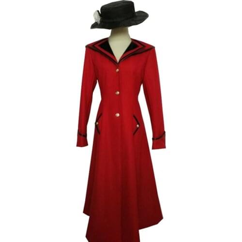 2019 Mary Poppins Coat Mary Poppins Cosplay Costume Coat+Hat