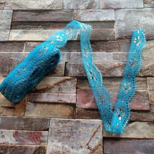 Beautiful 100 yards Sky Blue and Sivery lace ribbon lace width 25 mm DIY Clothing accessories ribbon embroidery For Sewing