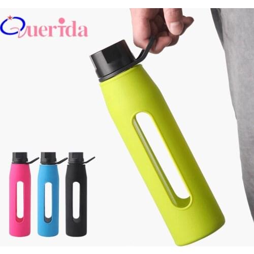 570ml Creative Silicone Glass Cup Tea Cup Double Glass Sport Bottle Drinking Drink glass Insulation With Handle Water Bottle