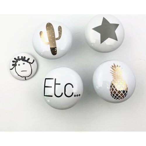 LCH Instagram Style 58mm Ceramic White pineapple Etc ceramic Clothes hook Cabinet Handle Door Pull Cabinet Knob Hook