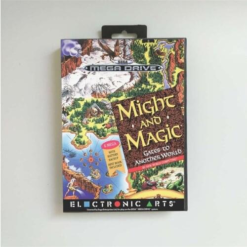 Might and Magic II Gates to Another World - EUR Cover With Box 16 Bit MD Game Card for Megadrive Genesis Video Game Console