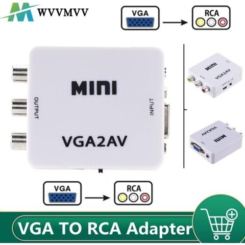 VGA to AV Mini Converter Adapter with 3.5mm Audio 1080P VGA to AV HD Converter Conversor For PC to TV HD Computer to TV