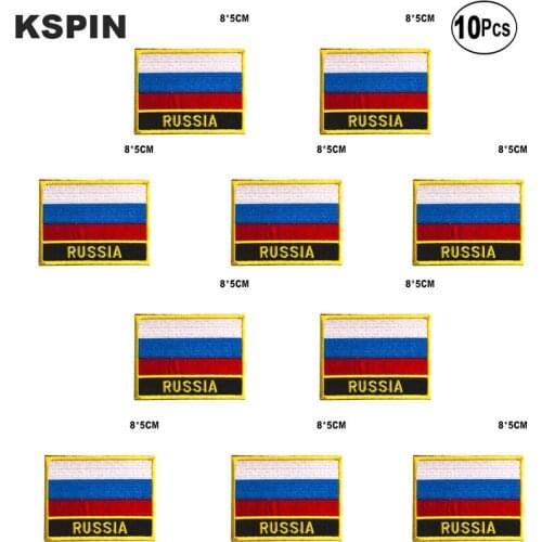 Russia Flag Embroidery Patches Iron on Saw on Transfer patches Sewing Applications for Clothes in Home&Garden
