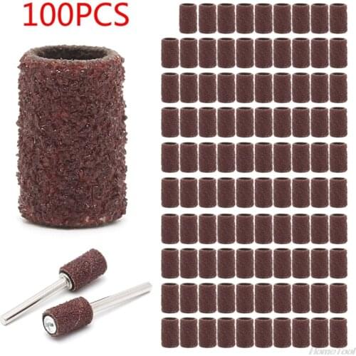 100pcs Sanding Sleeves 2 Mandrels Grind Polishing Sandpaper Circle Electric Tool J12 21 Dropshipping