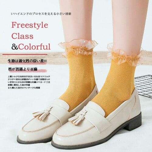 Mori Style Lolita Socks Womens Daily Japans Breathable Lace Stitching Princess Socks F