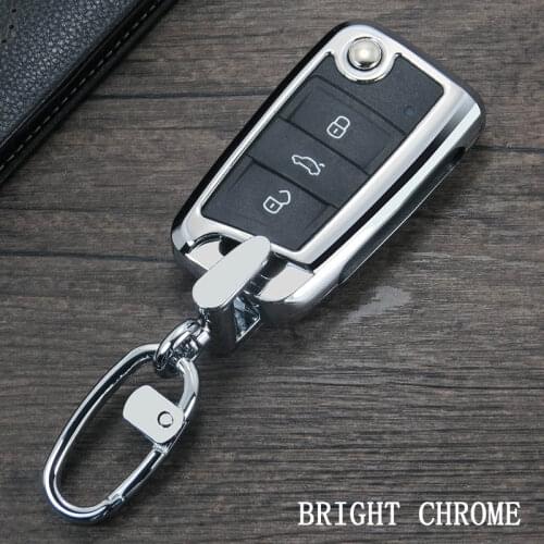 2019 New Zinc Alloy Key Cover Case For Volkswagen TIGUAN Golf for Skoda Octavia Car Shell Key Protection Accessorise