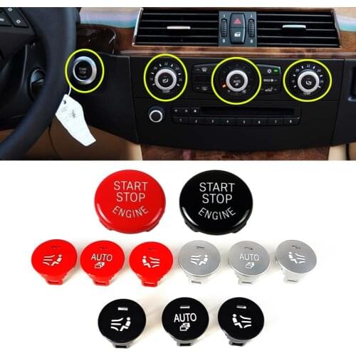 Air Conditioning Panel Switch AUTO Seat Ventilation Button Central Control Knob Cover For BMW 5 Series E60 E61 E62 2006-2010