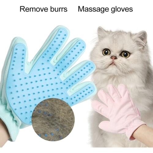 Cats Glove Brush Grooming Pet Dog Hair Deshedding Brush Comb glove Cleaning Massage Gloves For Animal