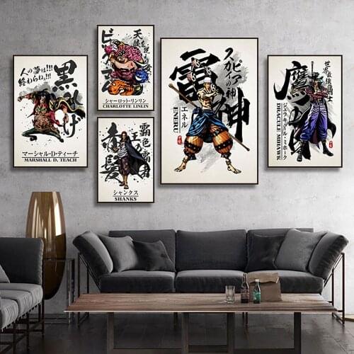 Japanese Anime Character Poster Decoration Mural Color Canvas Painting and Living Room Wall Art Prints for Modern Home Decor