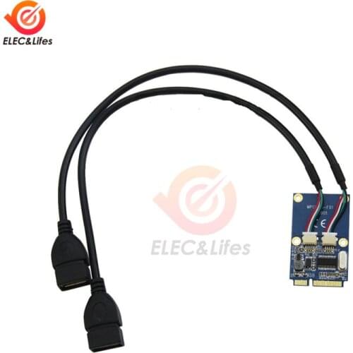 Mini PCI-E To USB Adapter Card PCI-E to 5 Pins dual-port USB 2.0 Expansion board card support for WINXP/2003/VISTA/2008/WINDOWS7