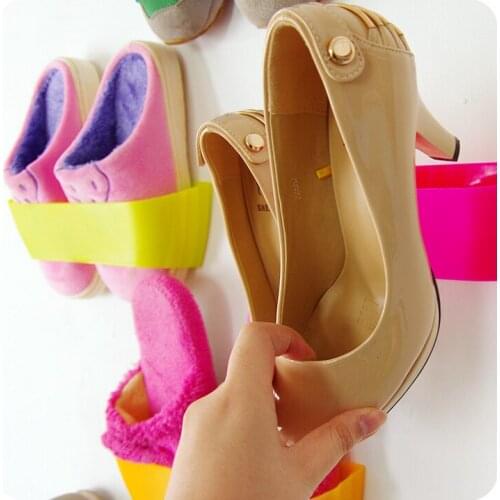 After hanging shoe rack door wall vertical wall storage combination DIY stereo bathroom Shoe Shoe