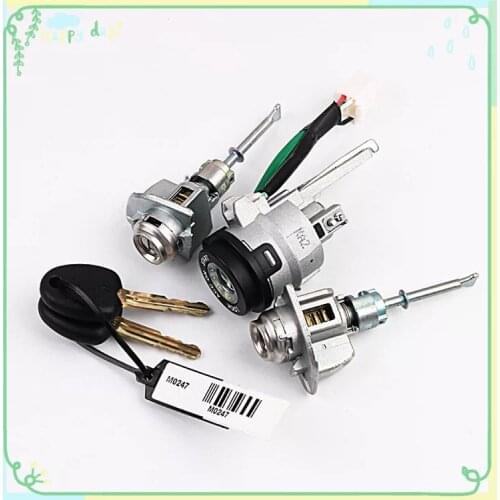 Full Lock Cylinder Set For Hyundai IX25,Car Spark and Door Lock Cylinder with two keys [one set]