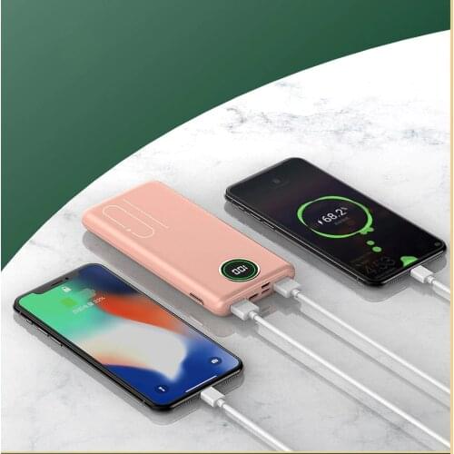10000mAh Portable Power Bank With LED Digital Display Double USB Output Powerbank For iPhone 12 11 Huawei Xiaomi Poverbank