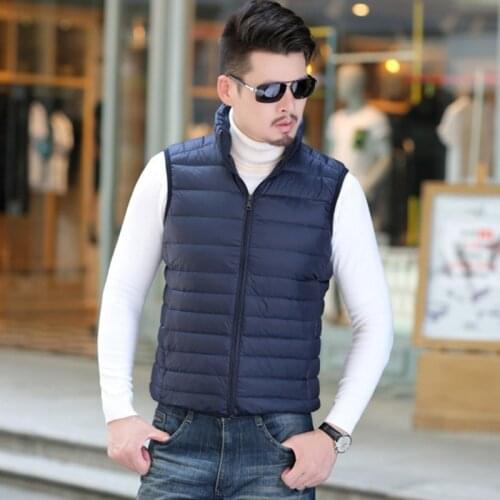 Portable Duck Down Vest for Men Casual 90% Ultra Light Duck Down Vest High Quality Sleeveless Coat Slim Warm Windproof Waistcoat
