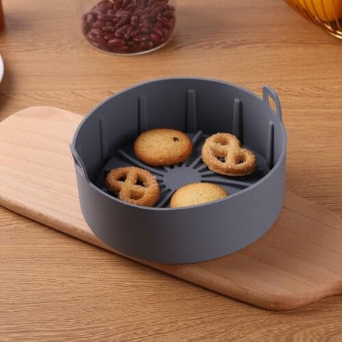 Thick Silicone Grill Pan Air Fryer Frying Accessories Bread Cake Dessert Cookies Fried Chicken Pizza Basket Kitchen Cooking Tool