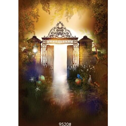 Garden Gate Halloween Vinyl Studio Backdrop Computer Printed Photography Prop Photo Background for Kids Party Photo Shooting